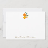 Chuva de Noiva Personalizada Aquarela Laranja Cítr