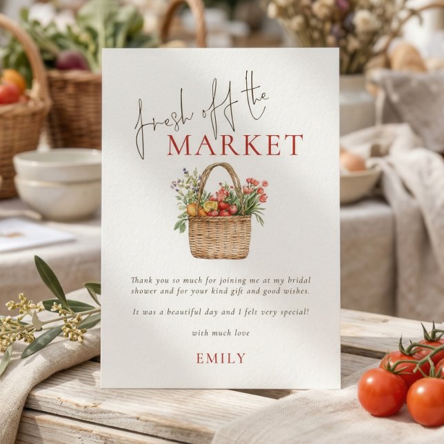 Cartão De Agradecimento Chuva de Noivas Fresco do Mercado (Criador carregado)