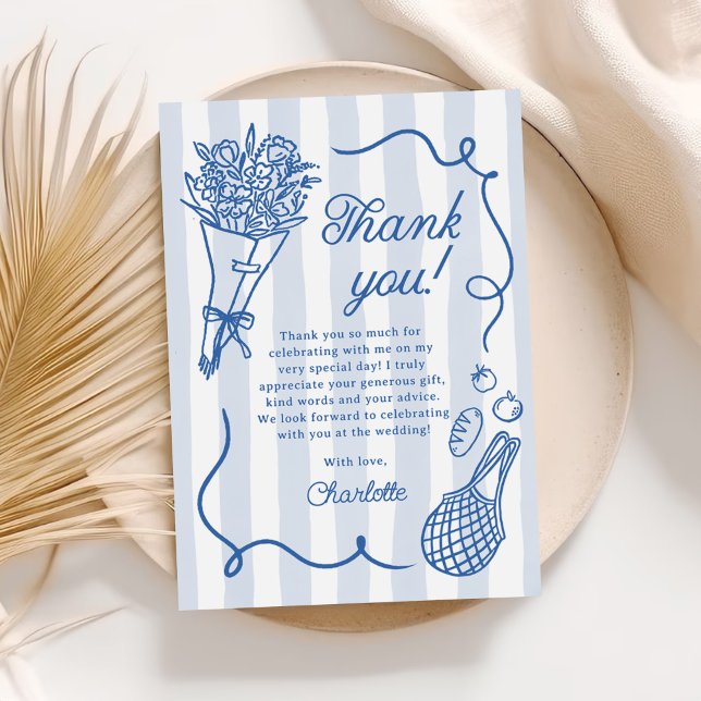 Cartão De Agradecimento Chuva de Presentes de Noiva Handrawn Fresh Off the (Criador carregado)