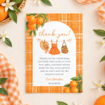 Chuva de Roupas Laranja Little Cutie Baby Shower
