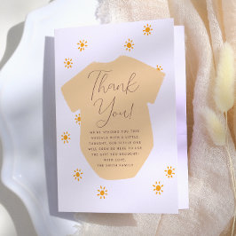 Cartão De Agradecimento Chuva de Sol Boho Baby Shower Little Sunshine