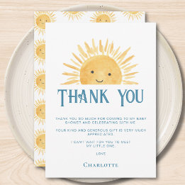 Cartão De Agradecimento Chuva de Sol Chuva de Bebê 