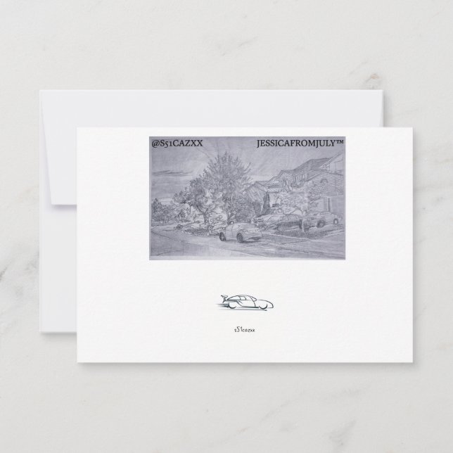 Cartão De Agradecimento Chuva na estrada (Verso)