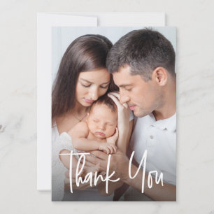 Cartão De Agradecimento Chuveiro de bebê com foto da família personalizada