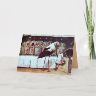 Cartão De Agradecimento CHUVEIRO DE BEBÊ DE CEGONHA Novos Bebês