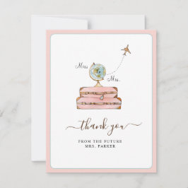 Cartão De Agradecimento Chuveiro de Noiva de Senhorita para Dona Flat