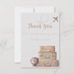 Cartão De Agradecimento Chuveiro de Noiva de Senhorita para Sra 