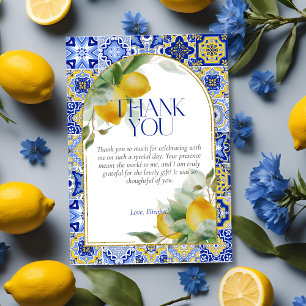 Cartão De Agradecimento Chuveiro de Noiva Elegante Arco Azulejo Italiano L