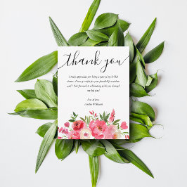 Cartão De Agradecimento Chuveiro de Noiva Floral Rosa Chic