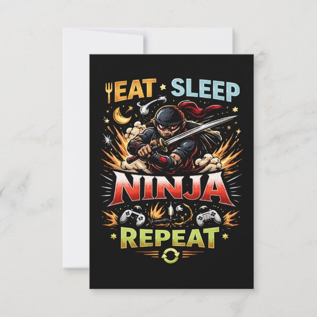 Cartão De Agradecimento Ciclo de Vida Ninja (Frente)