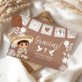 Cartão De Agradecimento Cielito Lindo Batismo & 1º Aniversário Obrigado