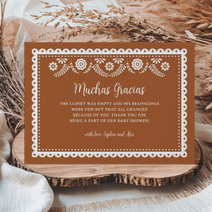 Cartão De Agradecimento Cielito Lindo Chá de fraldas Mexicano Muchas Graci