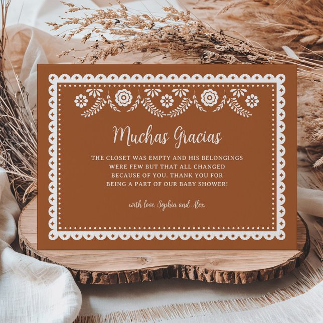 Cartão De Agradecimento Cielito Lindo Chá de fraldas Mexicano Muchas Graci (Criador carregado)