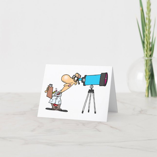 Cartão De Agradecimento Cientista com Telescope Astronomy Science Humor (Criador carregado)