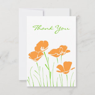Cartão De Agradecimento Cinco Mãos Desenhadas Poppies California
