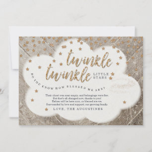 Cartão De Agradecimento Cintilação da cintilação dos gêmeos pouco chá de