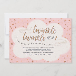Cartão De Agradecimento Cintilação da cintilação pouco chá de fraldas