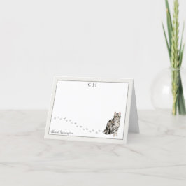 Cartão De Agradecimento Cinza de Cabelo Curto Americano Fronteira Monogram