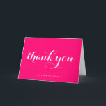 Cartão De Agradecimento Cinza Moderna Negrito Rosa Quente<br><div class="desc">Enviar obrigados com este cartões de agradecimentos personalizável. Apresenta caligrafia moderna e uma simples tipografia num fundo rosa-quente. Personalize adicionando seu nome ou outros detalhes. Este cartões de agradecimentos de caligrafia é perfeito para negócios,  casamentos,  chás de panela,  chás de fraldas,  graduações e muito mais.</div>