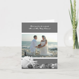 Cartão De Agradecimento Cinza Neutra Capa Foto Obrigado