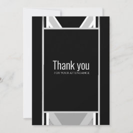 Cartão De Agradecimento Cinza preto, obrigado estriado metálico c