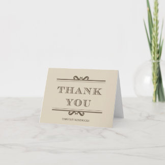 Cartão De Agradecimento Cinza taupe refinar elegância, obrigado cartas