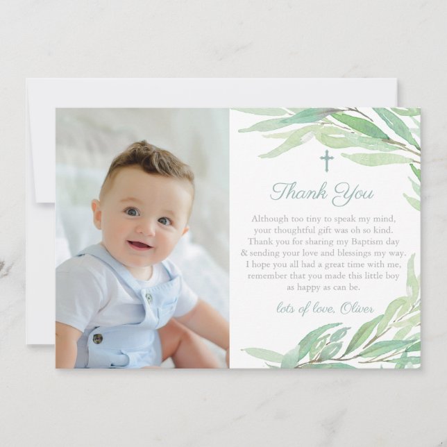 Cartão De Agradecimento Cinzas de água, Natal ou Foto de aniversário (Frente)