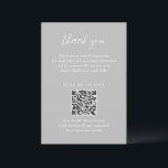 Cartão De Agradecimento Cinzas de ardósia minimalista contemporânea modern<br><div class="desc">Cartões de agradecimentos comercial moderno com um design tipográfico contemporâneo com "obrigado você" em uma tipografia de script elegante junto com três cabeçalhos e caixas de texto e um código QR opcional em um layout simples e mínimo. O tema de cores é cinza de ardósias e pode ser alterado na...</div>