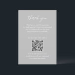 Cartão De Agradecimento Cinzas de ardósia minimalista contemporânea modern<br><div class="desc">Cartões de agradecimentos comercial moderno com um design tipográfico contemporâneo com "obrigado você" em uma tipografia de script elegante junto com três cabeçalhos e caixas de texto e um código QR opcional em um layout simples e mínimo. O tema de cores é cinza de ardósias e pode ser alterado na...</div>