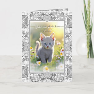 Cartão De Agradecimento Cinzas de rendas cerâmicas