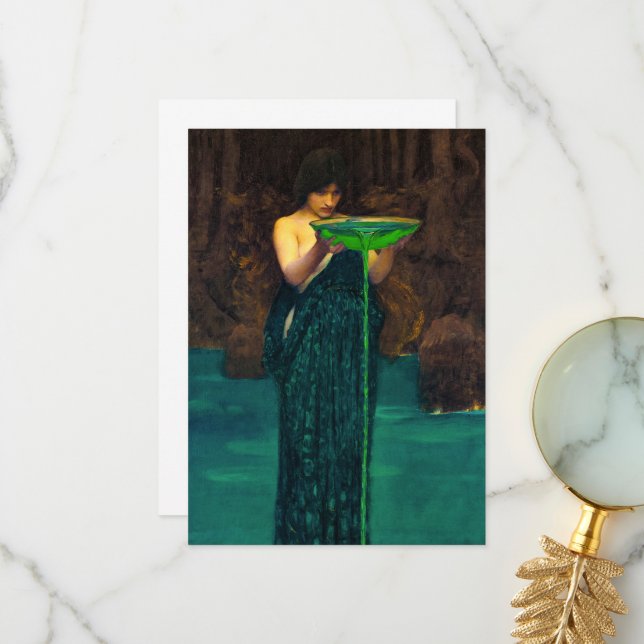 Cartão De Agradecimento Circe Invidiosa por John William Waterhouse (Frente/Verso In Situ)