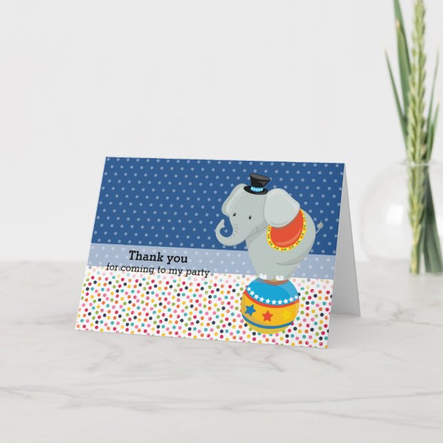 Cartão De Agradecimento Circo * escolher cor de fundo (Frente)