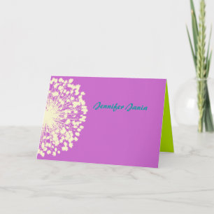 Cartão De Agradecimento Circular Retro Daisy Bat Mitzvah Thank You Card