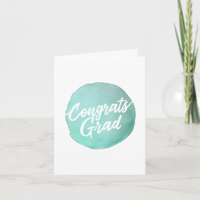 Cartão De Agradecimento Círculo de aquarela simples Congrats Grad script (Frente)