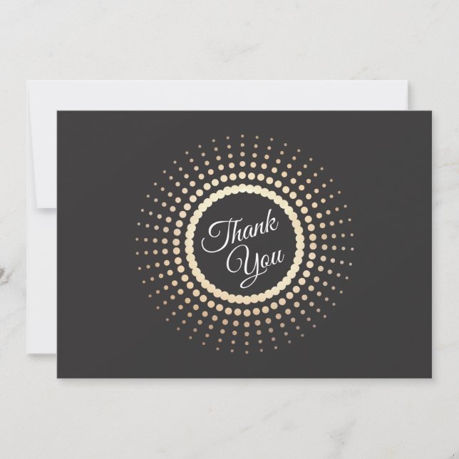 Cartão De Agradecimento Círculos Dourados Elegantes - Obrigado (Frente)