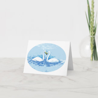 Cartão De Agradecimento Cisnes pintando