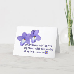 Cartão De Agradecimento Citação de Violeta de Pé de Pássaro Flores Silvest