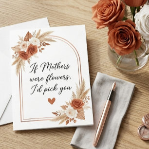 Cartão De Agradecimento Citação do Dia das Mães Floral Se as Mães Fossem F
