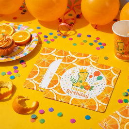 Cartão De Agradecimento Citrino Primeiro Aniversário Número "1"