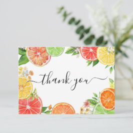 Cartão De Agradecimento Citrus A Little Cutie Chá de fraldas