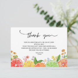 Cartão De Agradecimento Citrus Little Cutie Chá de fraldas