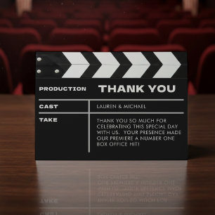 Cartão De Agradecimento Clap Board de Filme de Cinema