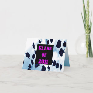 Cartão De Agradecimento Class of 2011 Cap Toss Grad Pink Thank You Note