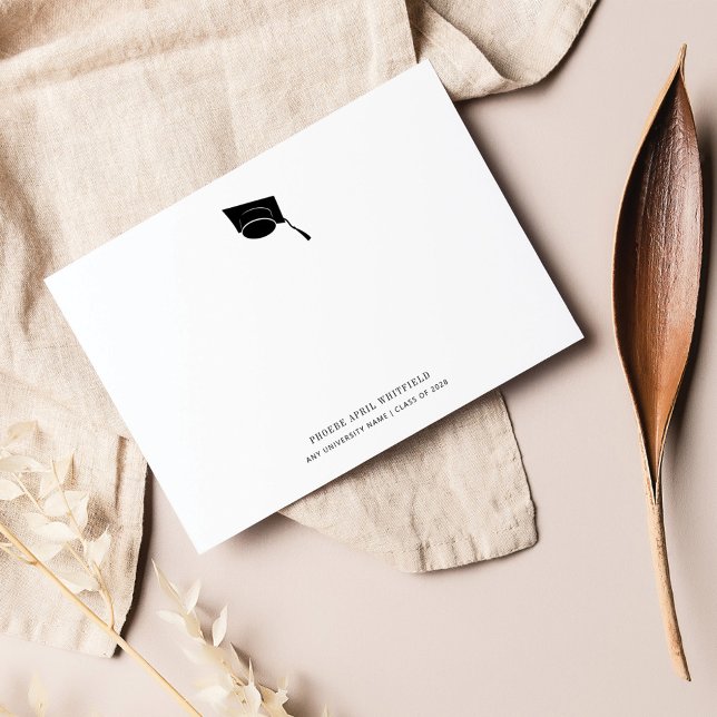 Cartão De Agradecimento Classe Clássica de Graduação Simples de Boné de Fo (Criador carregado)