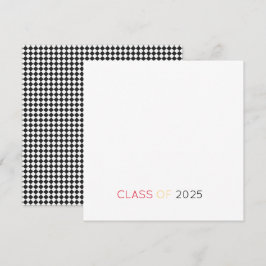 Cartão De Agradecimento CLASSE DE 2025 Cores Escolares de Formando