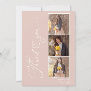Cartão De Agradecimento Classe de Colagem de Fotos de Graduação Moderna de