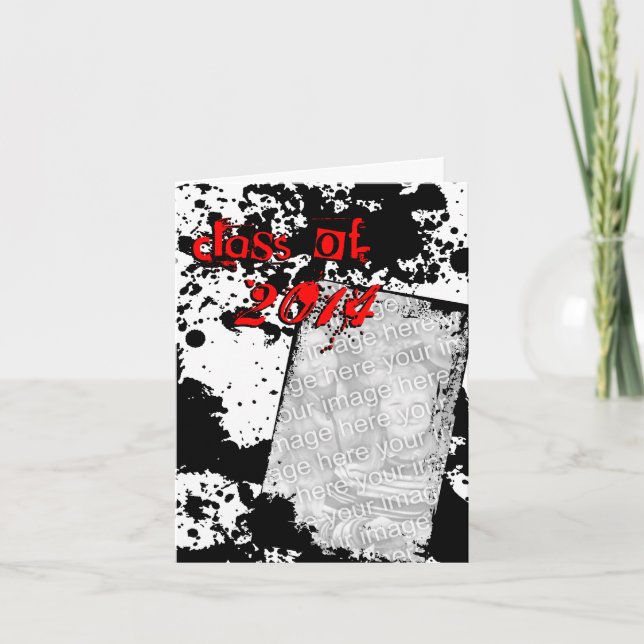 Cartão De Agradecimento classe de formando de Grunge de 2014 (Frente)