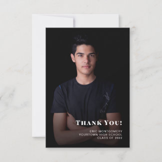 Cartão De Agradecimento Classe de Graduação de Rapazes 2024 Foto de Obriga