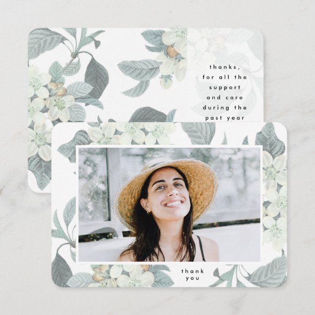 Cartão De Agradecimento Classe de Quadro da Faculdade de Elegância Floral (Frente/Verso)