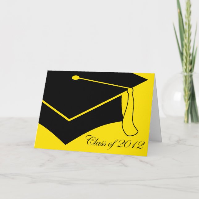 Cartão De Agradecimento classe do boné de formatura 2012 (Frente)